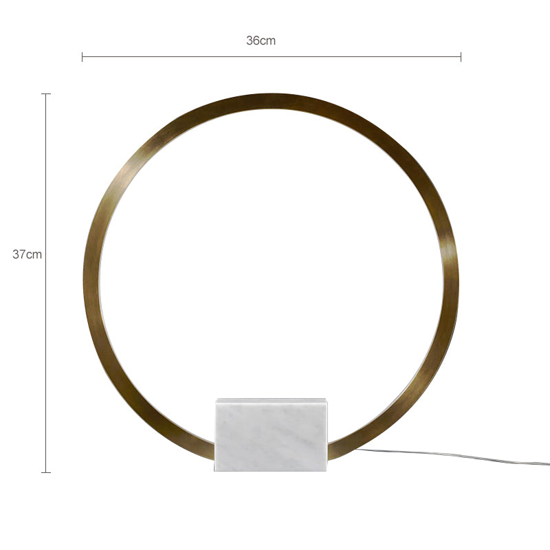 Round Marble Table Lamp in Gold