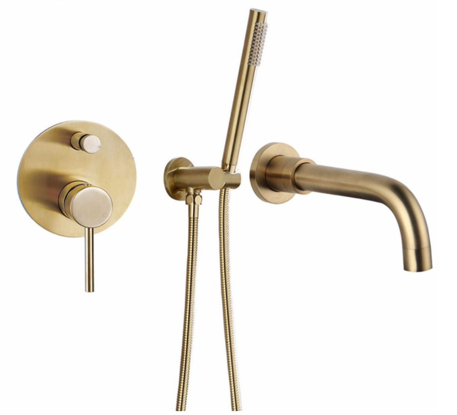 Vannas dušas sistēma matēta zelta krāsā