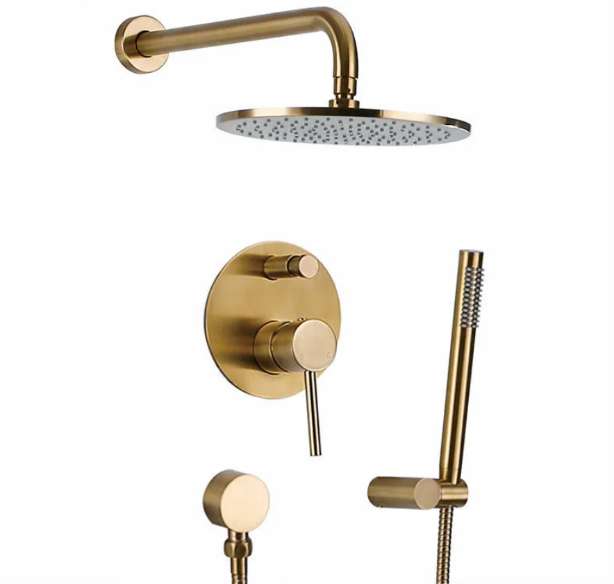 Rain Shower Set in Brushed Gold