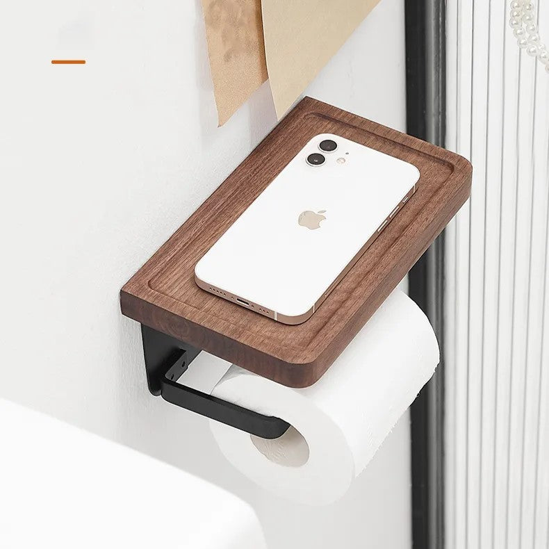 Walnut Toilet Paper Holder