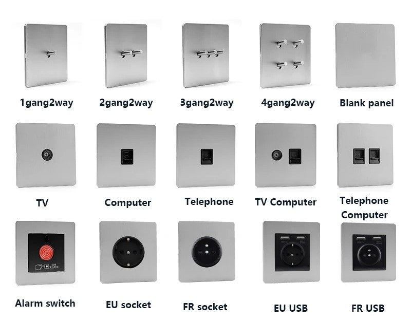 Stainless Steel Design Light Switch And Sockets