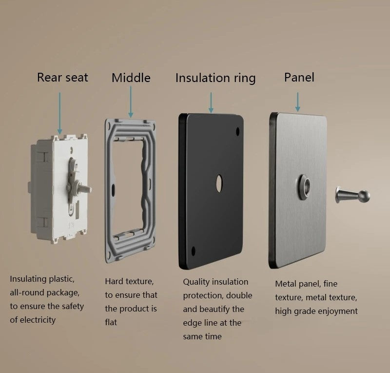 Stainless Steel Retro Design Light Switch And Sockets